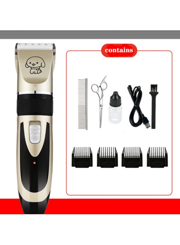 Dog Grooming Kit Clippers, Low Noise, Electric Quiet, Rechargeable, Cordless, Pet Hair Thick Coats Clippers Trimmers Set, Suitable for Dogs, Cats, and Other Pets